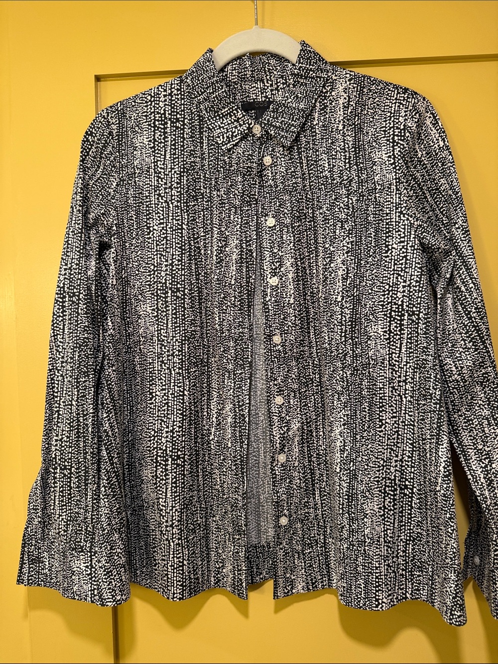 COS Black and White Printed Button-Up Shirt